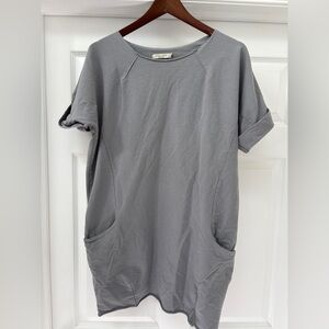Senza Tempo Made in Italy Cotton Gray  Dress ladies XS